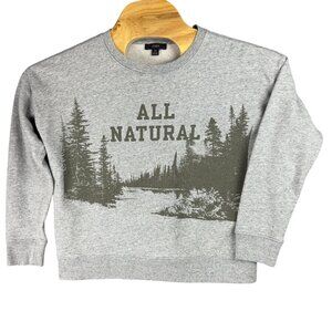 J.Crew University Terry All-Natural Sweatshirt Women XS Gray Crewneck